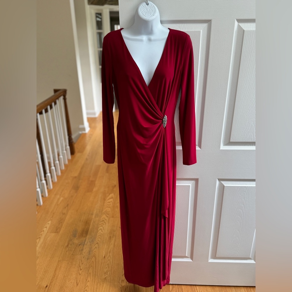 Ralph Lauren Deep Red Long Sleeve Dress